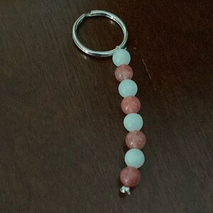A glass bead keychain